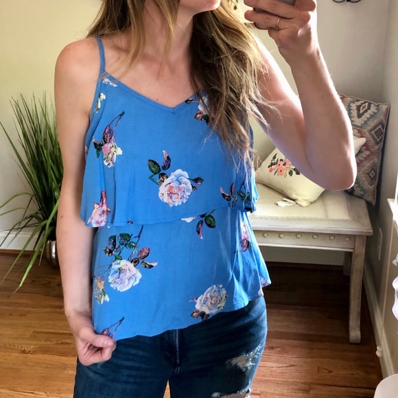 MINKPINK Tops - MinkPink Floral Cami Tie Back Tank